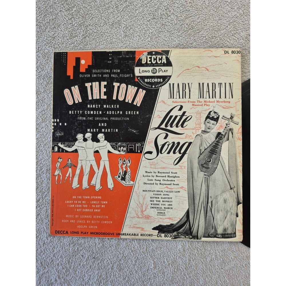 Mary Martin Lute Song On The Town LP 1950 Decca DL 8030 Leonard Bernstein